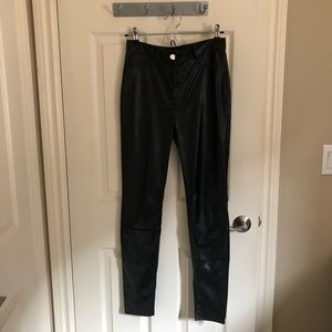 Black leather leggings